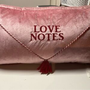 Pink and Red Velvet Love Notes Pillow